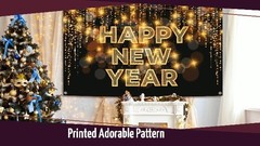 Xtra Large Happy New Year Banner 72×44 | NYE Decorations 2026 | Party Backdrop