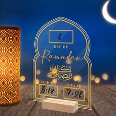 Ramadan Countdown Calendar Eid Mubarak Table Decoration Acrylic Home Decor JQ