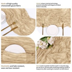 28 Pack Beige Cheesecloth Table Runner 17×108 Inch Semi Sheer Boho Gauze Chee…