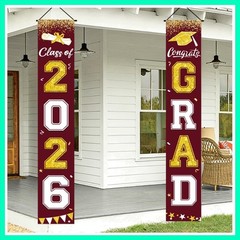 Graduation Decorations 2026, Maroon and Gold Door Porch Signs, Graduation Ban…