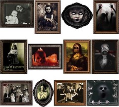 Halloween Party Decorations 12 Pieces Disposable Haunted Pictures Gothic Manor