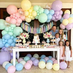 Pastel Balloons 12 Inch Macaron Pink Blue Green Purple Yellow Pastel Rainbow …