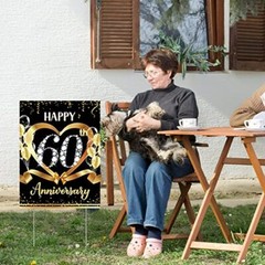 60th Anniversary Yard Sign Decoration Happy 60th Anniversary Wedding Outdoor …