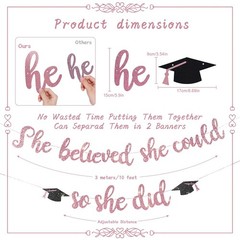 Class of 2026 Graduation Decrations for Girls, Pre-Strung She Believed She Co…