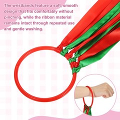 Hand Held Dance Ribbons, Wrist Streamers 20.8″ & 6 Pcs & Red & Green