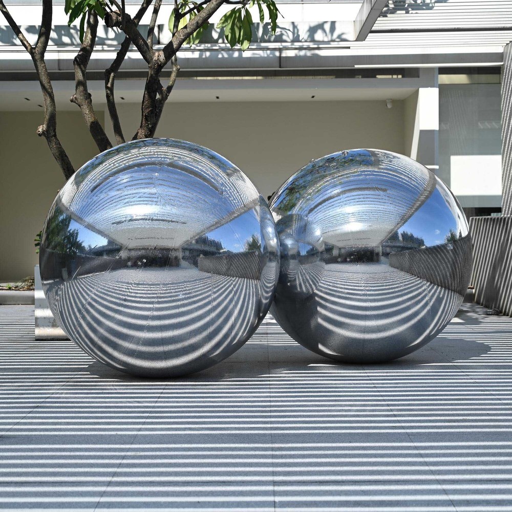 Yescom 2PCS 60″ Big Shiny Inflatable Mirror Ball Giant Reusable Hanging Silver