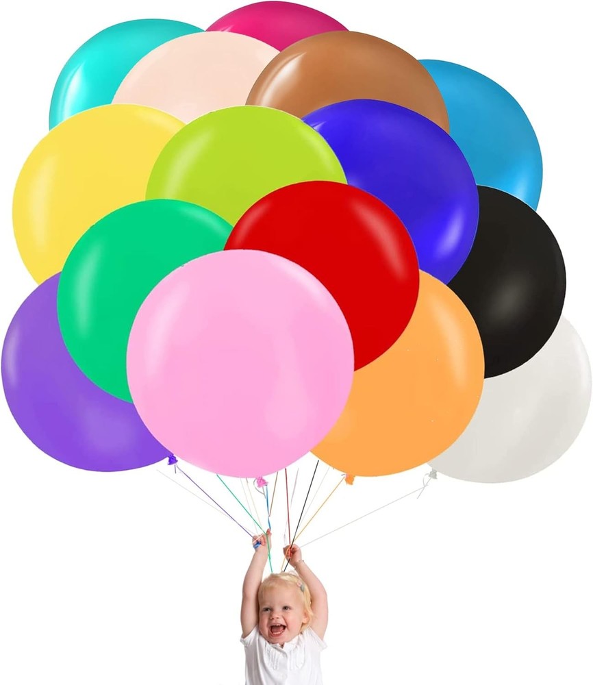 15Pcs 24 Inch Balloons Large Assorted Balloons Thick Latex Heavy Duty Balloon ro