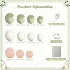 Pink and Green Balloon Arch Kit 124Pcs Sage Green Peach Ivory White Balloons …