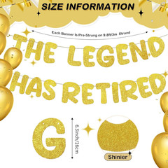 Pre Strung the Legend Has Retired Glitter Banner 9.8 ft Retirement Banner Retire