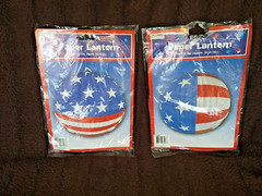 Holiday Patriotic July 4th Paper Lantern and Cake Banner Set