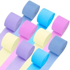 10 Rolls Crepe Paper Streamers 5 Colors Pastel Party Decorations Kids DIY Craft
