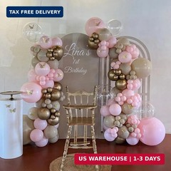 First Communion Pink Balloon Garland Arch Kit, Girl Baptism Christening Party De