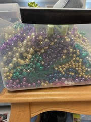 Mardi Gras Plastic Bead Necklaces Lot, Multicolor Assorted Beads