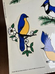 VTG Bluebirds Blue Jays Nature Window Cling Decorations Classic Clings