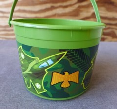 Amscan Green Plastic Army Military Favor Party Candy Gift Bucket Basket Pail