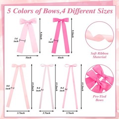 48 PCS Pink Bow Wall Decor Ribbon Bows Party Bridal Shower Wedding Backdrop