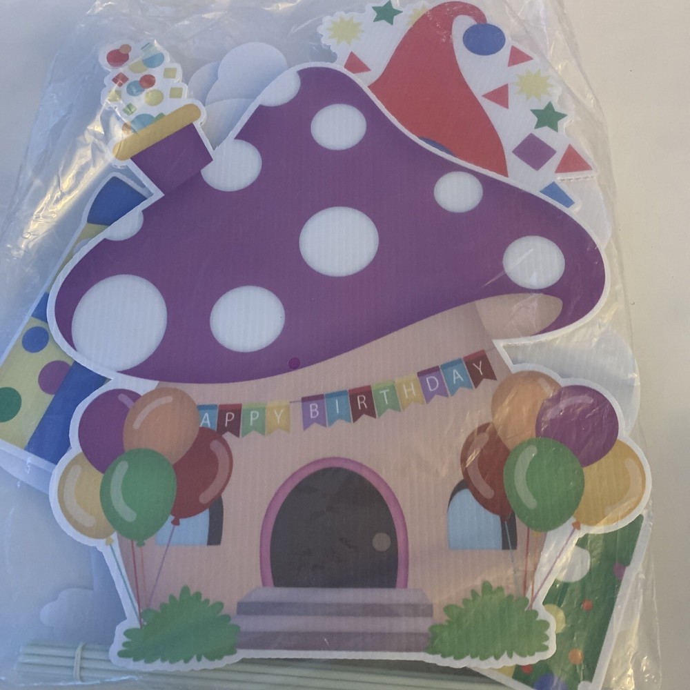 Pixpy 6 Pieces Happy Birthday Gnomes Yard Signs Birthday Party Lawn Decoration