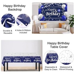Navy Blue Birthday Decorations for Men Boys Women Girls, 80 PCS Blue and
