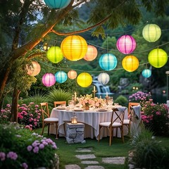 20PCS Colorful Paper Lanterns with Lights, Multicolor (Size 6» 8» 10» 12») C
