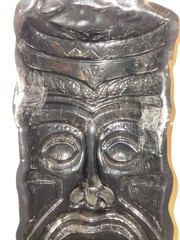 Lot of 2 Tiki Head Mask Plastic Vac Form Decor Plastic Luau Hawaii Island Party