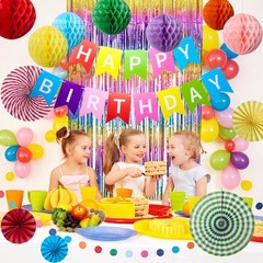 Rainbow Birthday Party Decorations Kit, 16 2 inches x 2 inches, Multicolor