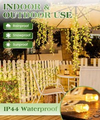 KASZOO 24Pack / Each 82 inch, 24 pack Artificial Ivy with 160 LED, Green