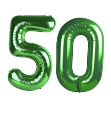 50 Balloon – Birthday Number Balloons, 40 Inch Large Foil Number 50 Dark Green