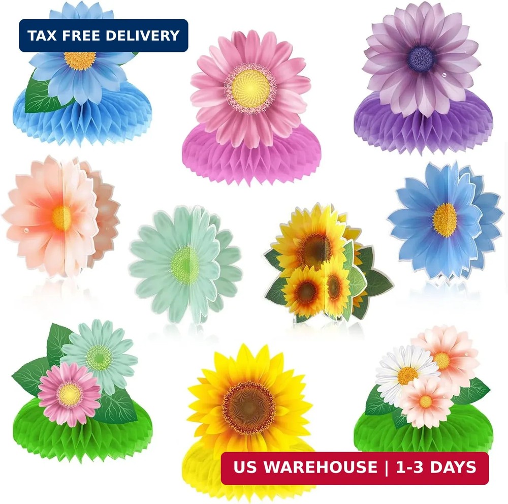 10 Pieces Spring Sunflower Honeycomb Centerpiece Flower Table Decoration Spring