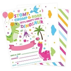WERNNSAI Dinosaur Party Invitations With Envelopes – Dino Party Supplies For Gir