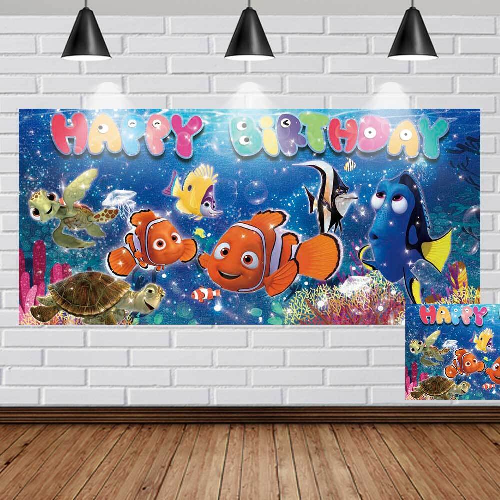Finding Nemo Party Supplies Birthday Decor Backdrop Banner Birthday Gift 5×2.3ft