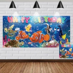 Finding Nemo Party Supplies Birthday Decor Backdrop Banner Birthday Gift 5×2.3ft