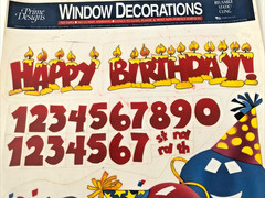 Happy Birthday window clings, from Prime Designs, Reusable, Staining, See Photo