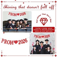 Pre-Strung Prom 2026 Banner – Sparkly Graduation Celebration Decor