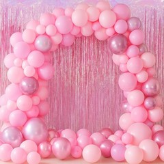 Voircoloria 2 Pack Laser Pink Tinsel 39.4″W x 78.7″L (Pack of 2),