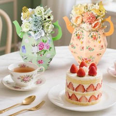 8 Pcs Tea Party Decorations, Flower Boxes Centerpiece Floral Teapot Vase Tabl…