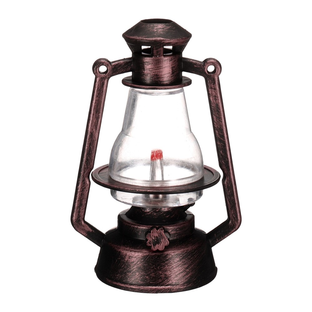 Dollhouse Micro Lantern, 4.33″ Height, Plastic Mini Kerosene Lamp Copper, 1pcs