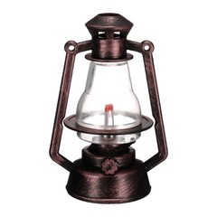 Dollhouse Micro Lantern, 4.33″ Height, Plastic Mini Kerosene Lamp Copper, 1pcs