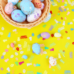 1800pcs Easter Confetti,Egg Bunny Chick Table Confettis Glitter Foil Scatter for