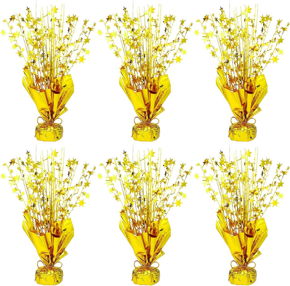6 Pack Metallic Foil Spray Centerpiece Table Decoration Gold Party Centerpieces