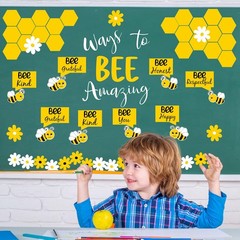 95 PCS Spring Bee Daisy Flower Paper Cutouts Classroom Bulletin Board Set