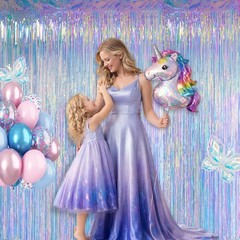 2 Packs Foil Fringe Curtain Backdrop | Party Decoration | Birthday Photo Booth