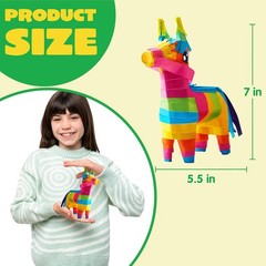 3 pcs Mini Donkey Pinatas 7″x5.5″ Cinco De Mayo Rainbow Color for Fun Fiesta Tac