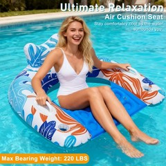 Pool Floats, 3Pack Inflatable Pool Floats Adult & Kids, U-Shaped Pool Float L…