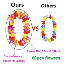 4 Pcs Thicken 41 Inch Hawaiian Leis, 4 Color Lei For Graduation Party,