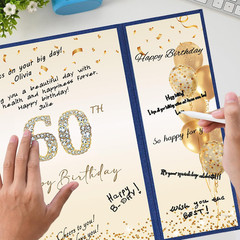 Blue Gold 60Th Birthday Party Decorations, Blue Happy 60Th Birthday Alternative