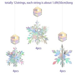 Christmas Hanging Snowflakes Decorations, Hanging Iridescent Snow Flakes for …