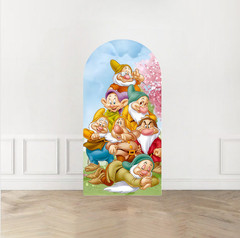 Snow White and the Seven Dwarfs Arch Backdrop Cover Birthday Photo Background
