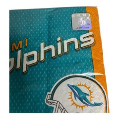 Miami Dolphins NFL Party Tailgate Napkins 36 Ct Made In USA Game Day Football