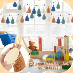 4 Pcs Pom Pom Tassel Garland Felt Pompom Banner Tassel Garland for Hanging De…