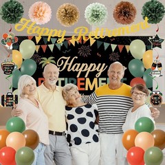 Retirement Decorations for Men Women, Colorful Vintage Retirement Party Set w…